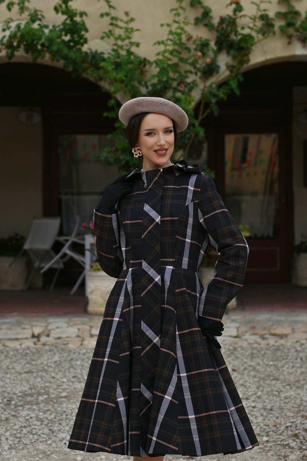 Rowan Check Swing Coat in Extended Sizing
